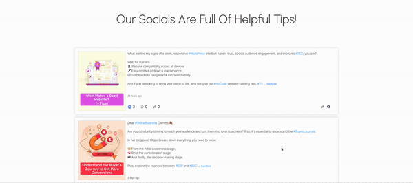 Facebook feed example