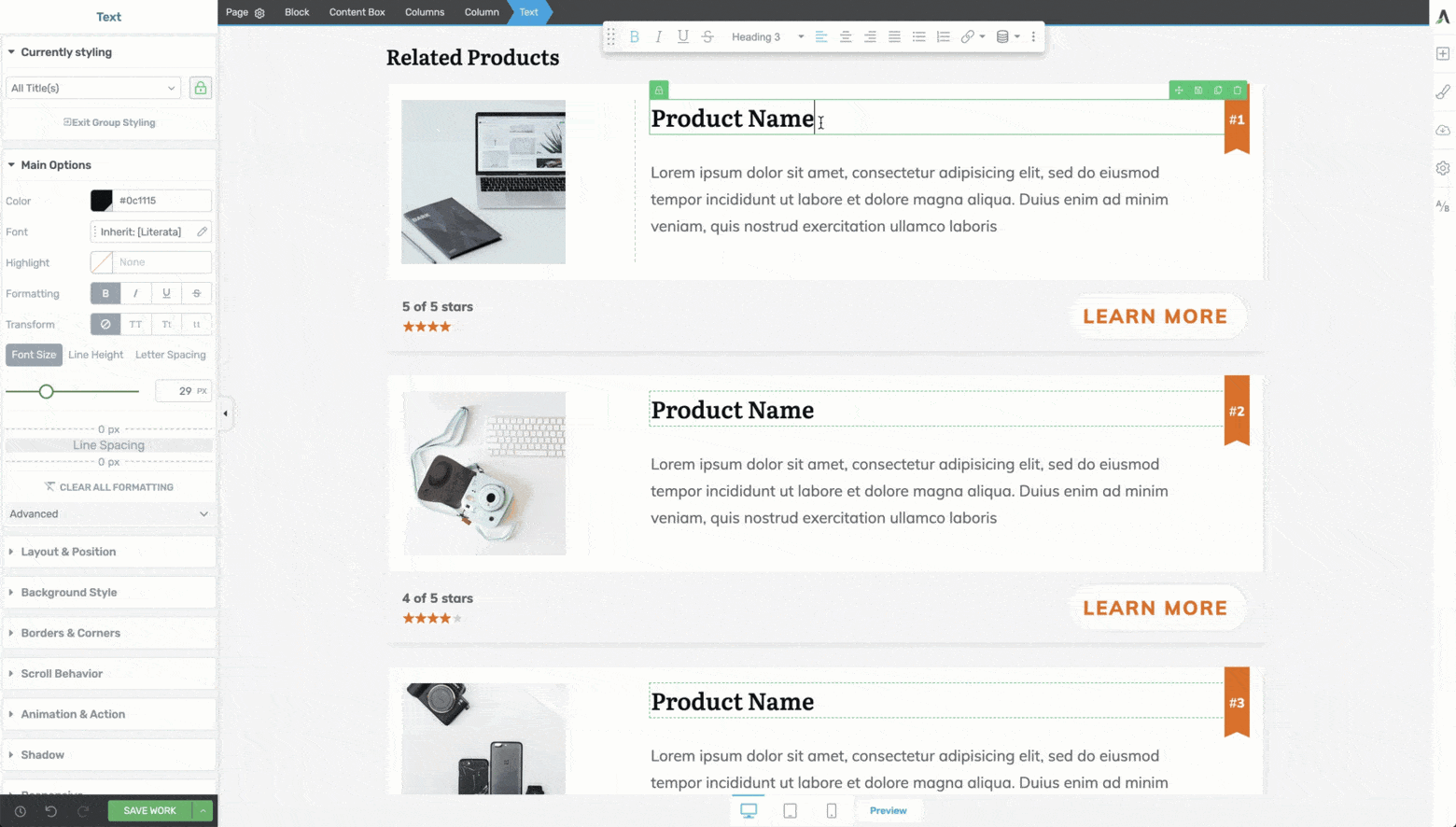 Group editing is also intelligent.