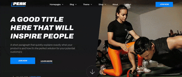 Peak Gym Theme for WordPress