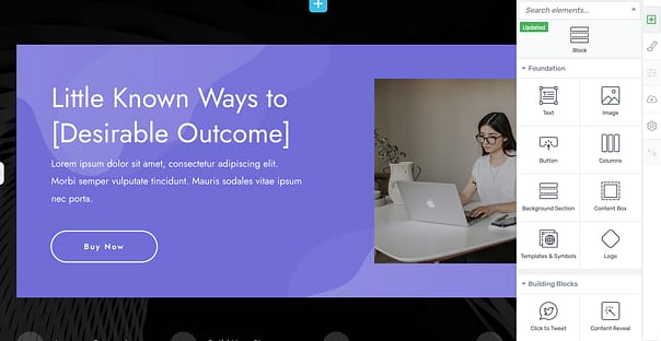 Add elements to sales page