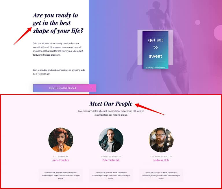 Block templates match the font style and typography of your parent content.