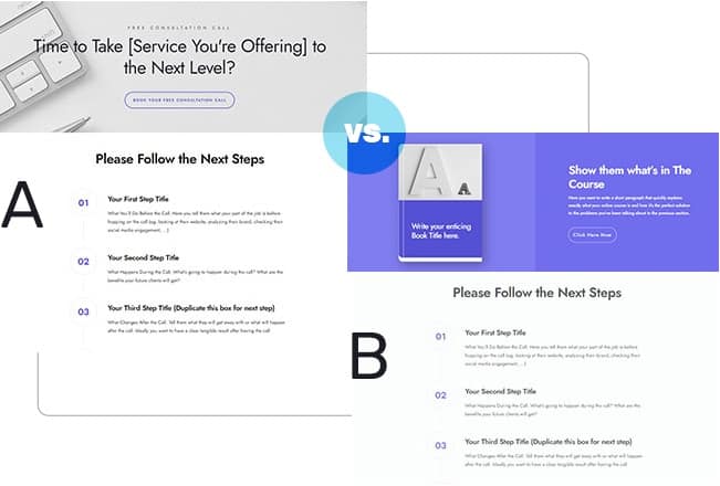 Homep_Step-3 A/B split testing