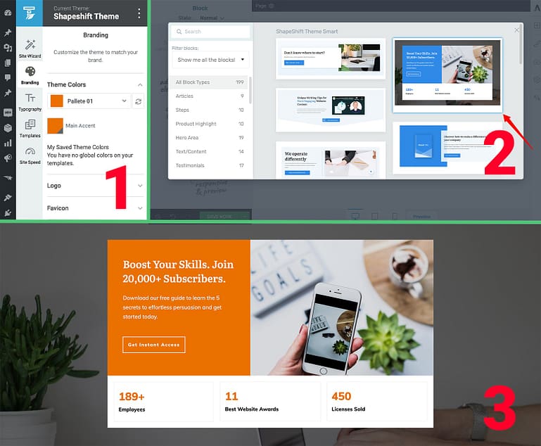 Block templates are Smart Color enabled for sites using Thrive Theme Builder.