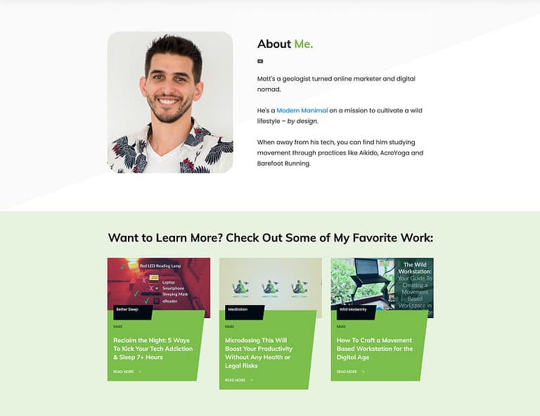 Make your About page look professional, modern and chic with Block templates.