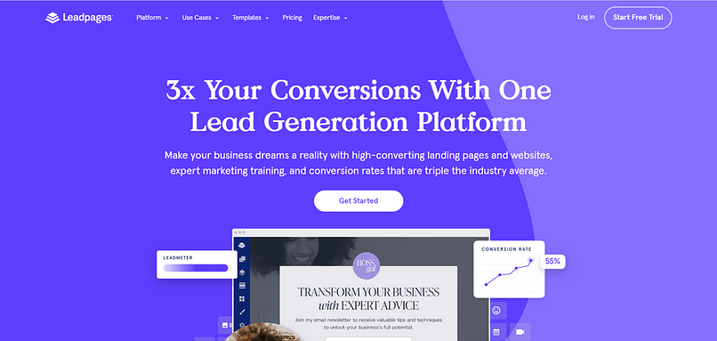 Leadpages splash page