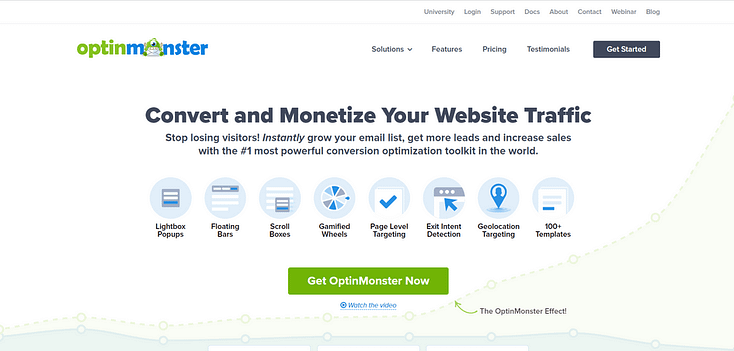 OptinMonster landing page template