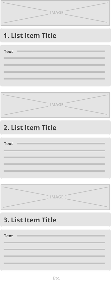 Content pattern with chapter heading images diagram