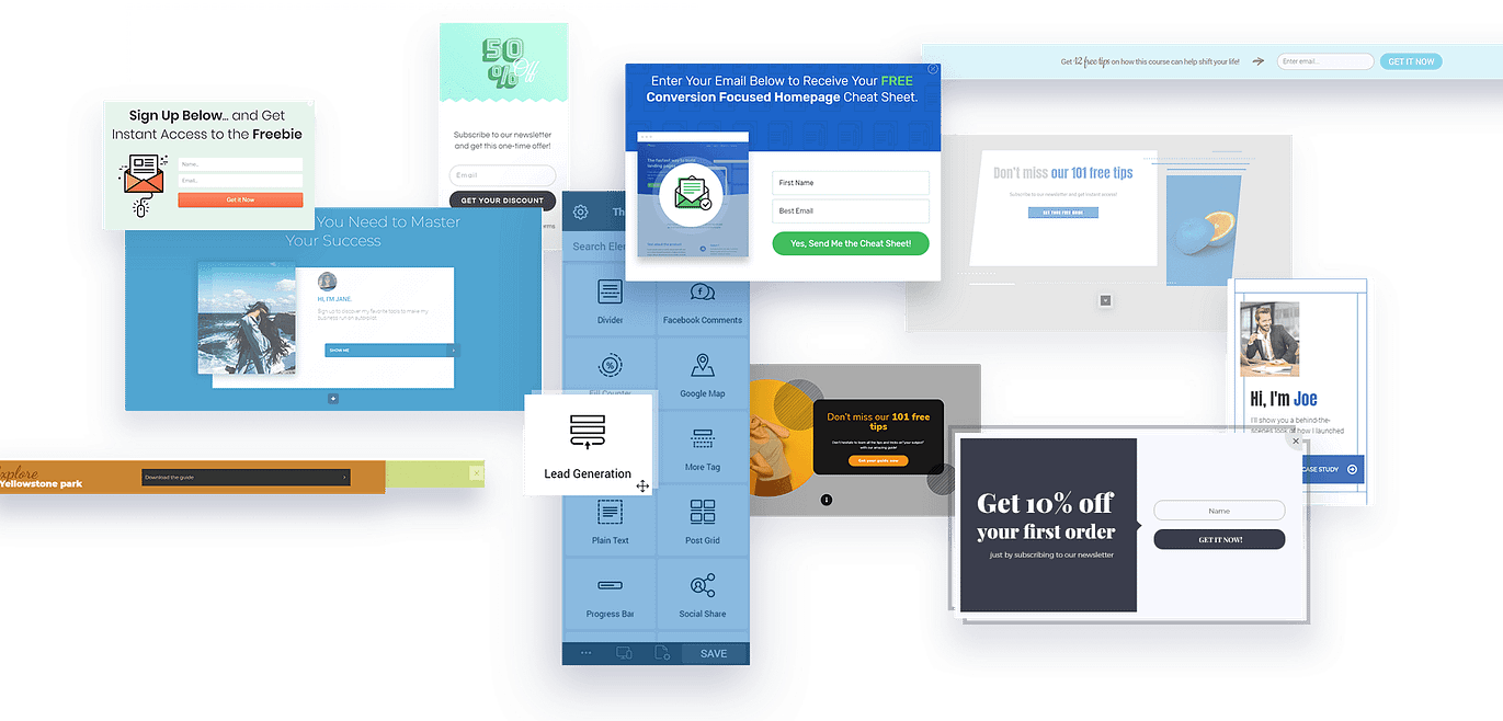 Leads Template image Conversion-focused opt-in form examples