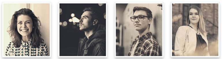 Team photo images in sepia polaroid style